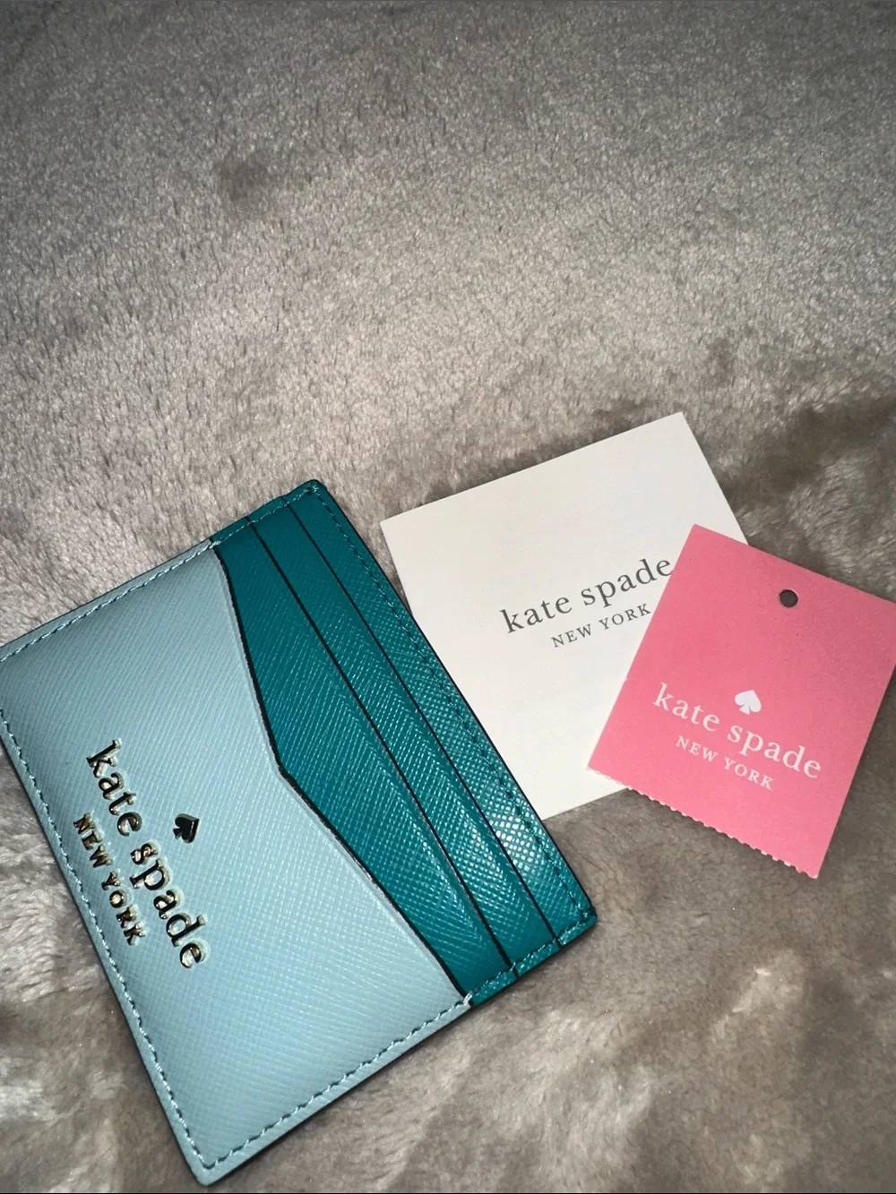 kate spade Two-Tone Teal and Light Blue Cardholder
